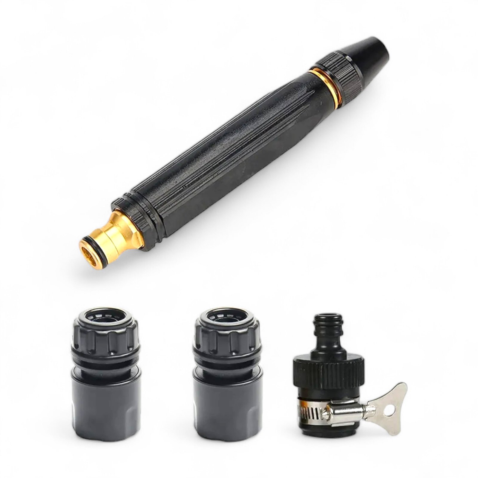 Pistolet Buse A Eau Haute Pression Réglable + 3 raccords