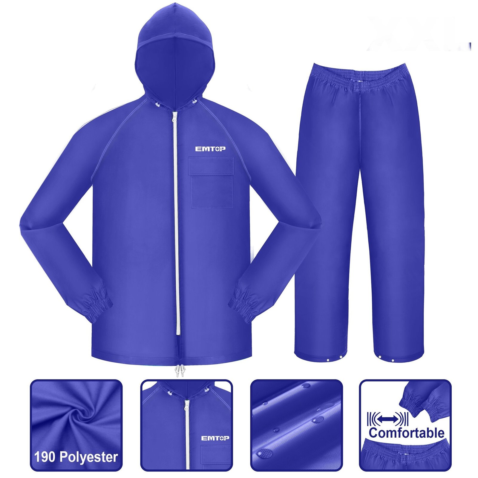 Vêtements De Pluie A Capuchon imperméable XL EMTOP