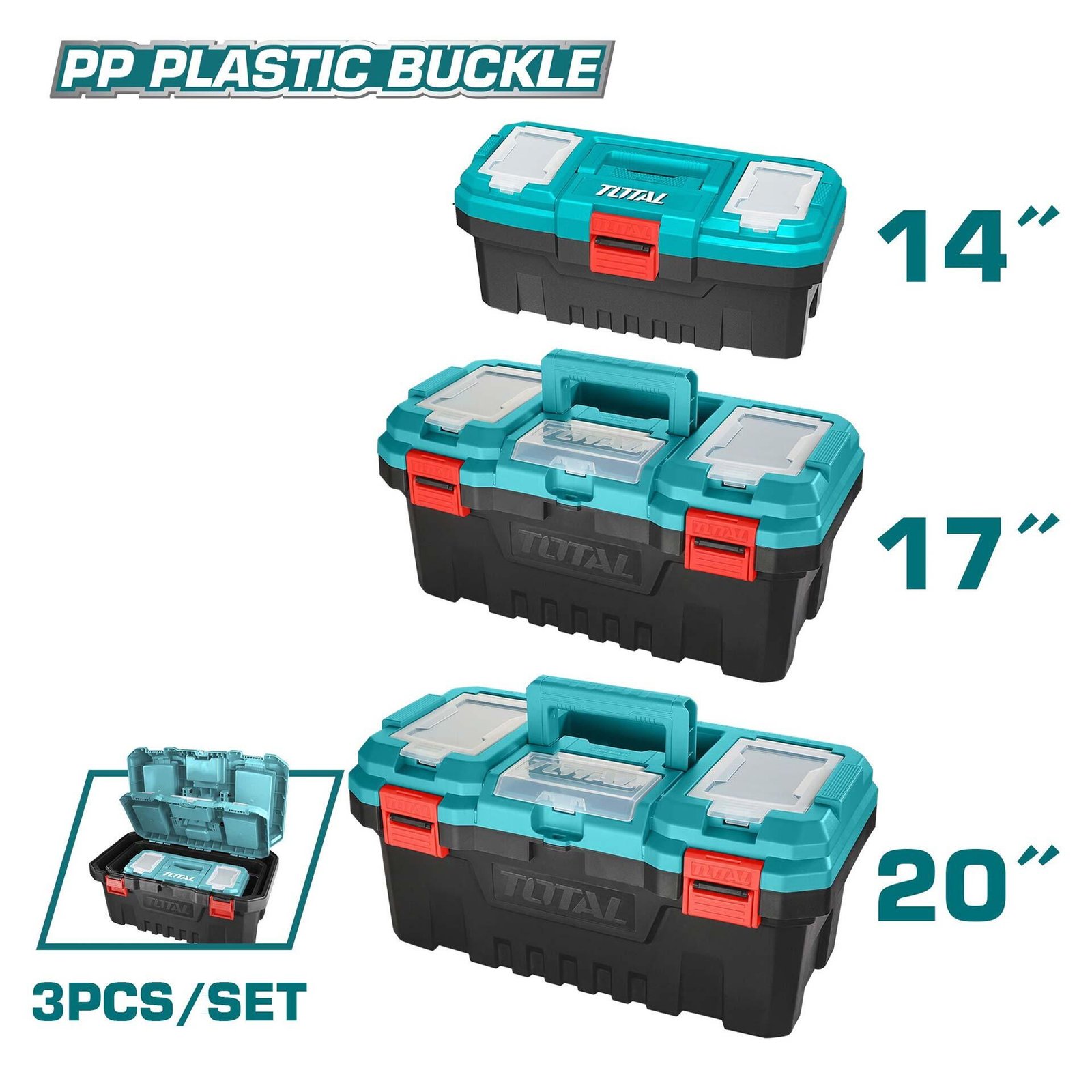 Boites A Outils 3Pcs Vides En Plastique TOTAL