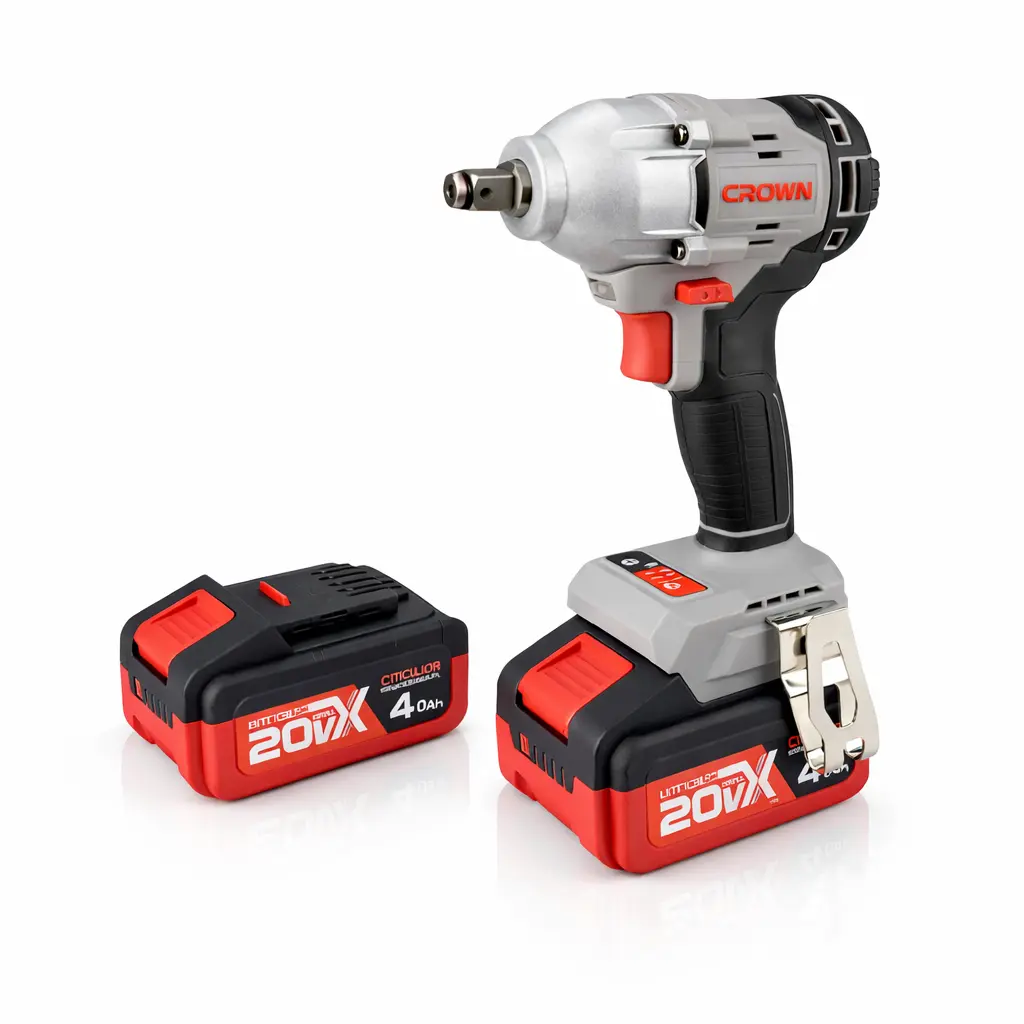 Boulonneuse clé a chocs 20V brushless avec 2 batteries 4.0ah 1/2″ 350 Nm CROWN