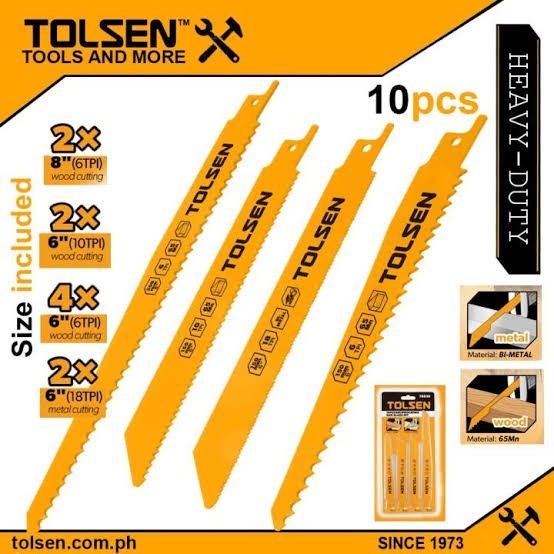 Kit Jeux De Lame Scie Sabre 10pcs TOLSEN