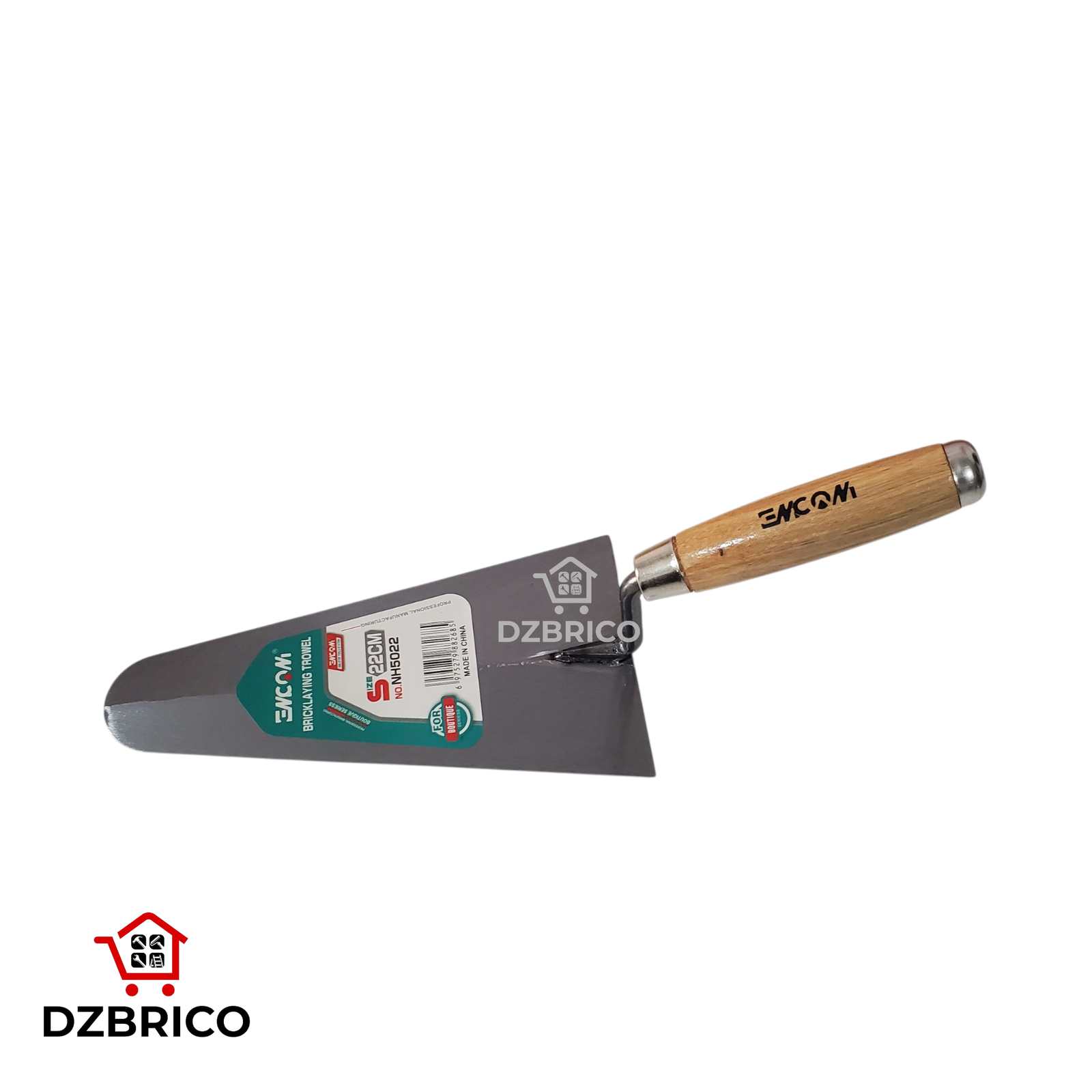 Truelle  ronde 220 mm, lame acier et manche bois ENCOM