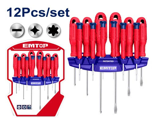 Jeu De Tournevis 12Pcs EMTOP ESST1201