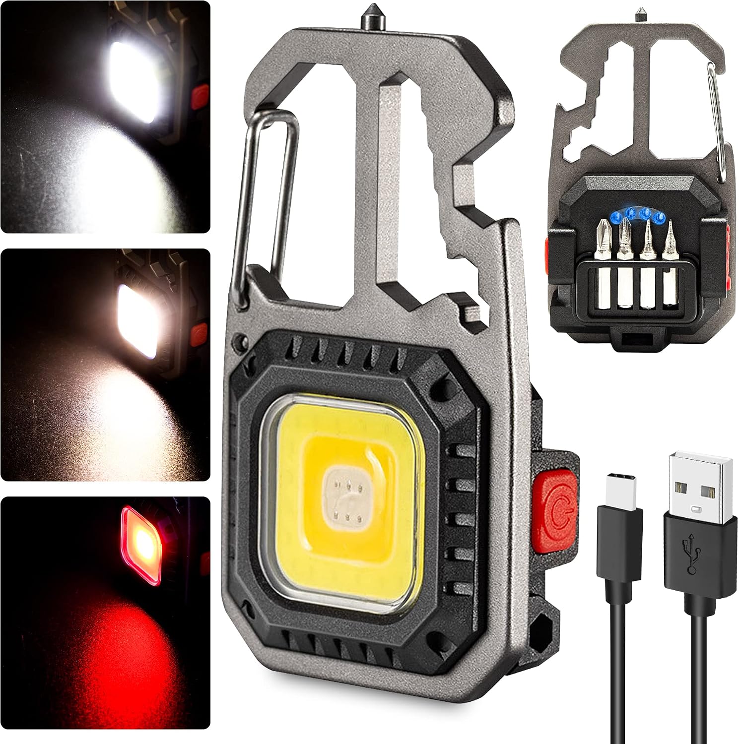 Mini lampe porte clés multifonctions 6 modes d'éclairage pour le travail et camping SFT