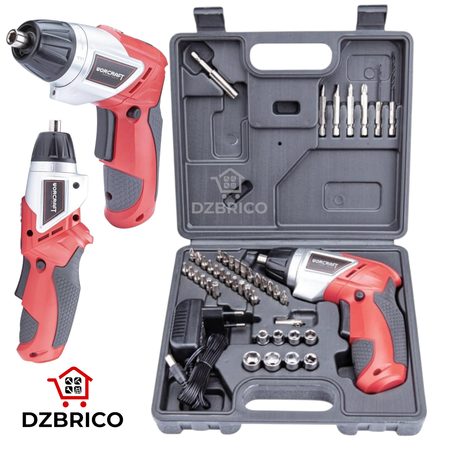 Coffret visseuse tournevis électrique sans fil 3.6V WORCRAFT