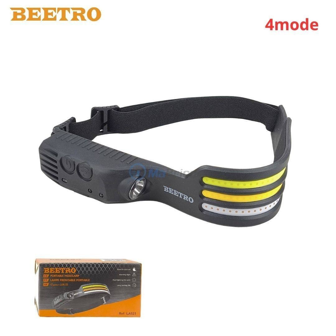 lampe frontale à détection intelligente de lumière blanche et rouge améliorée, bandeau LED  rechargeable BEETRO