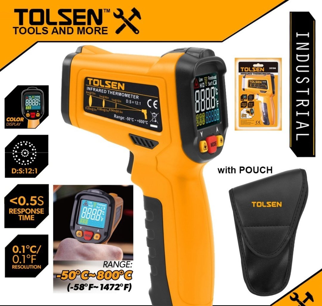 Thermomètre infrarouge 800 °C TOLSEN