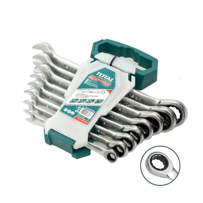 Kit jeux de cle mixte cliquet 8pcs TOTAL