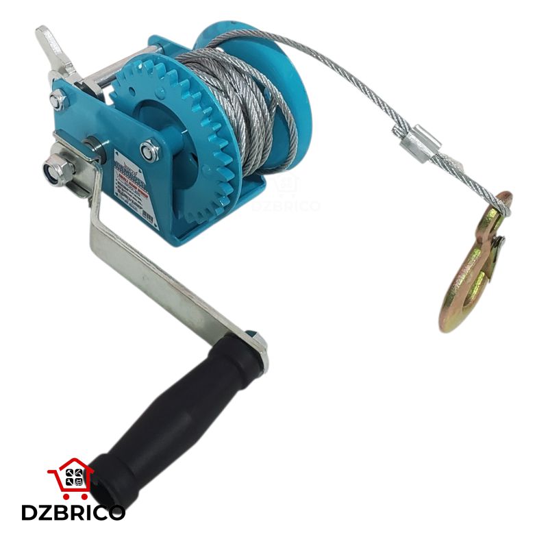 Treuil manuel câble acier 10m – Charge max 363 kg LAMBOSS