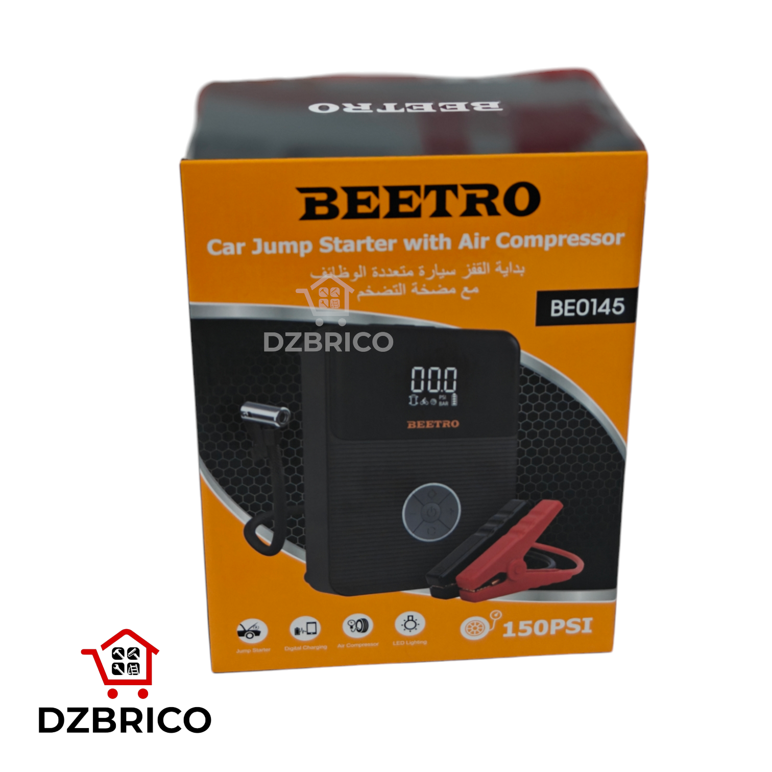 Booster batteries 2000A Power Bank 21800 mAh et compresseur 10 Bar avec torche et pochette BEETRO