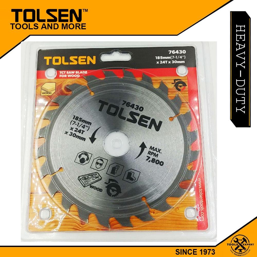 Disque a bois 185mm 24 Dents TOLSEN