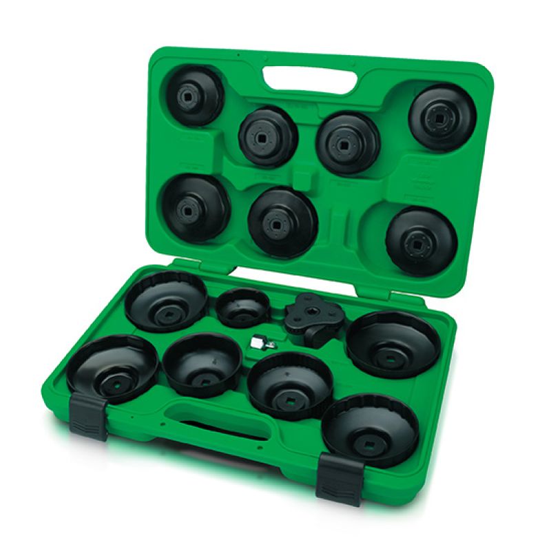 COFFRET DE TASSE A FILTRE 16 PCS (Clé Filtre à Huile) VERT/NOIR TOPTUL