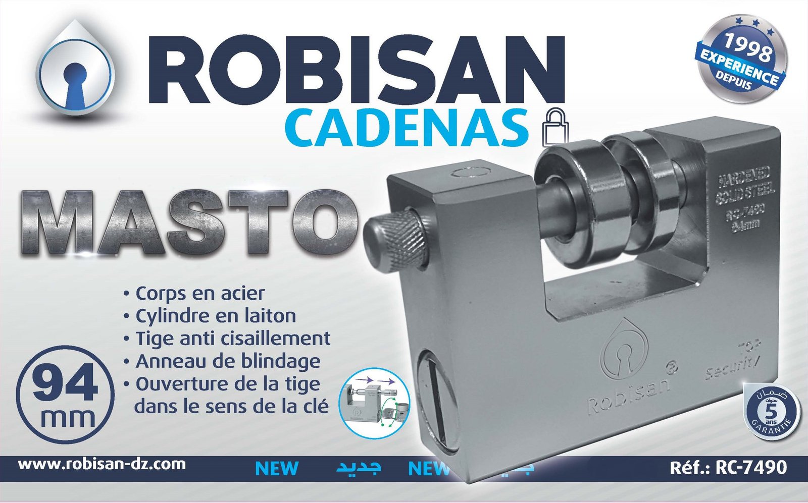 cadenas MASTO 2 anneaux de blindage ROBISAN
