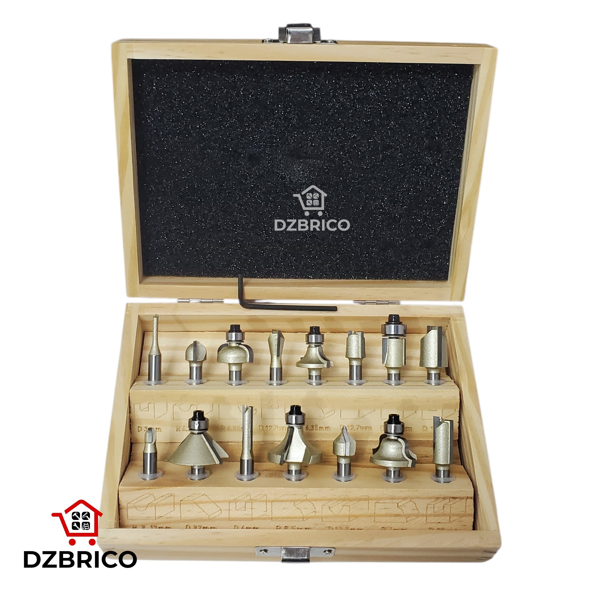 Coffret de 15 mèches pour défonceuse GSFIXTOP