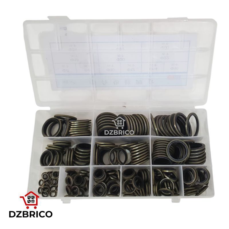 Coffret 245 joints bague BS autocentrées en métal et caoutchouc SFT