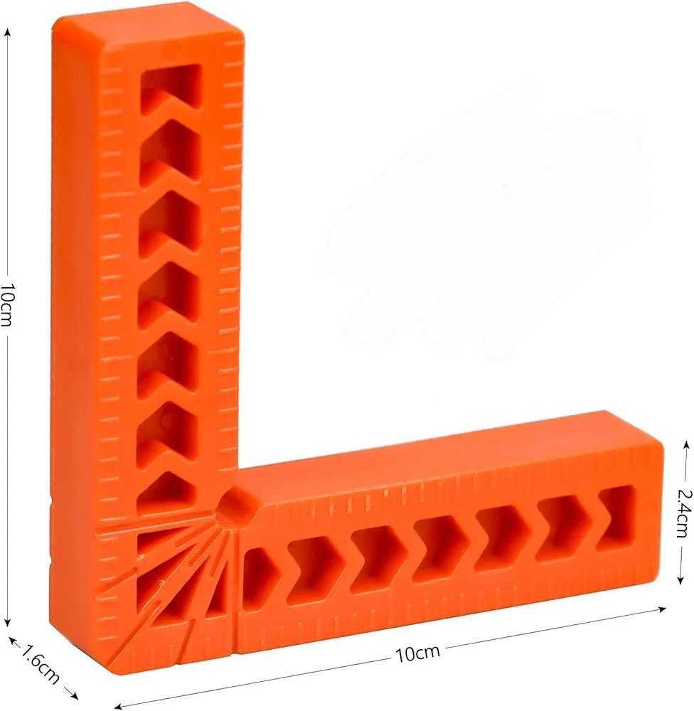 Équerres de Positionnement à 90 Degrés, 4"/100mm Pince à Angle Droit en Plastique Carrés de Positionnement Type L pour Boîte, Porte, Armoires, Tiroirs, Cadres Photo