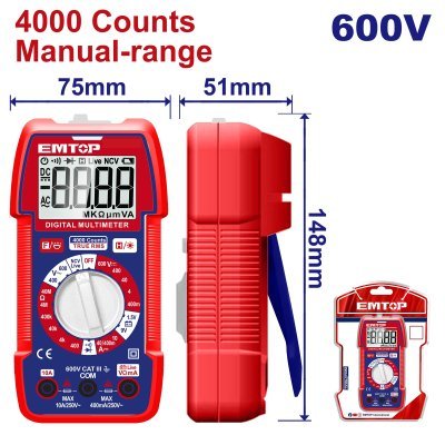 multimètre numérique GM EMTOP 600V
