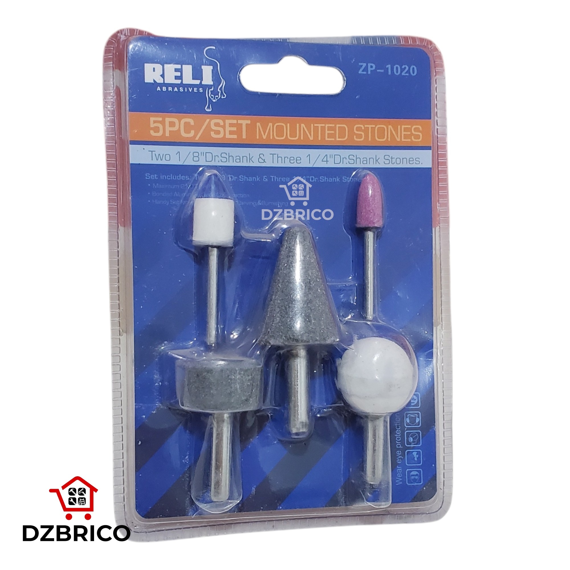 Meules montées pour micro-meuleuse et perceuse – Kit de 5 meules de 6,35 mm (1/4")