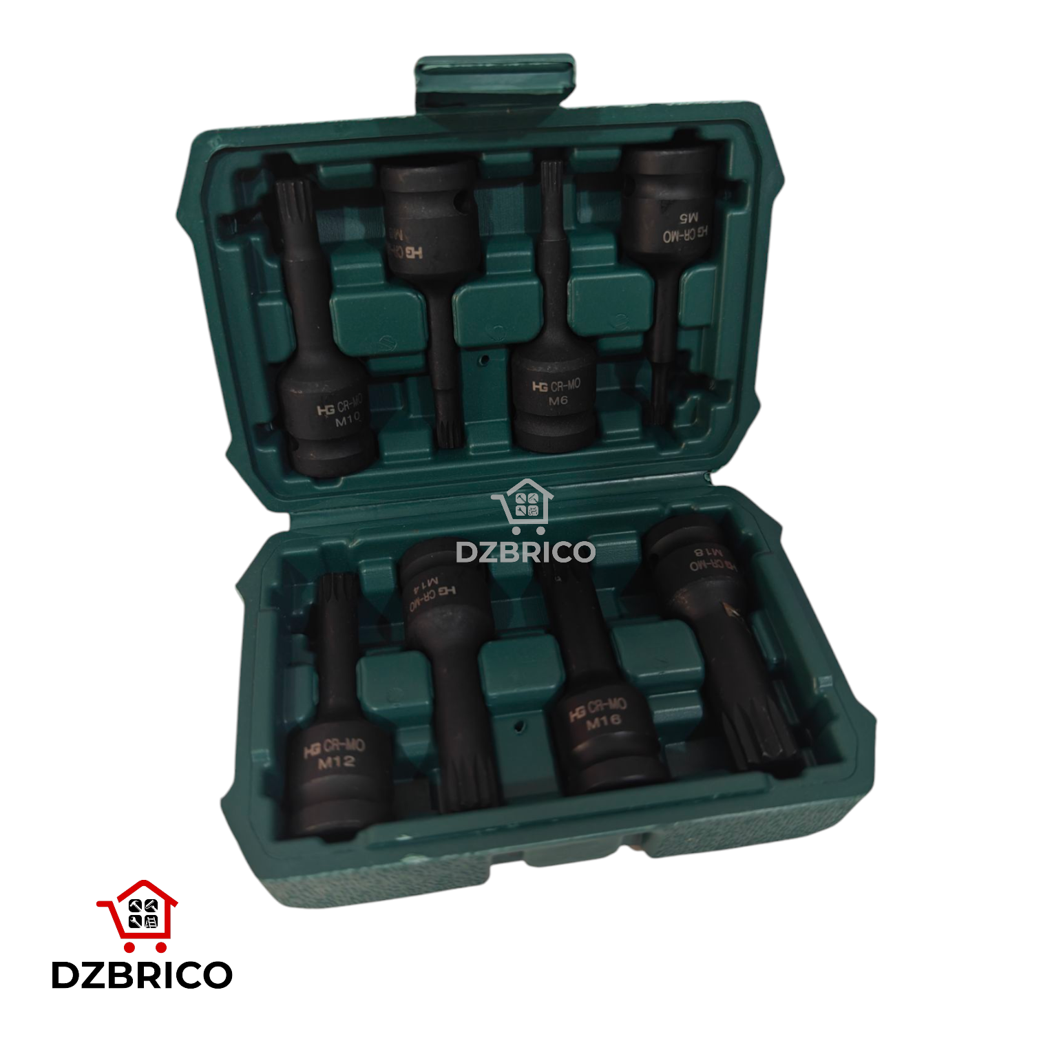 Caisse douille M5-M18 Cr-mo 8 Pieces