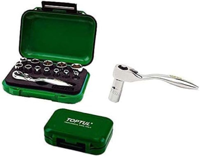COFFRET CLIQUET 13PCS 1/4" VERT TOPTUL