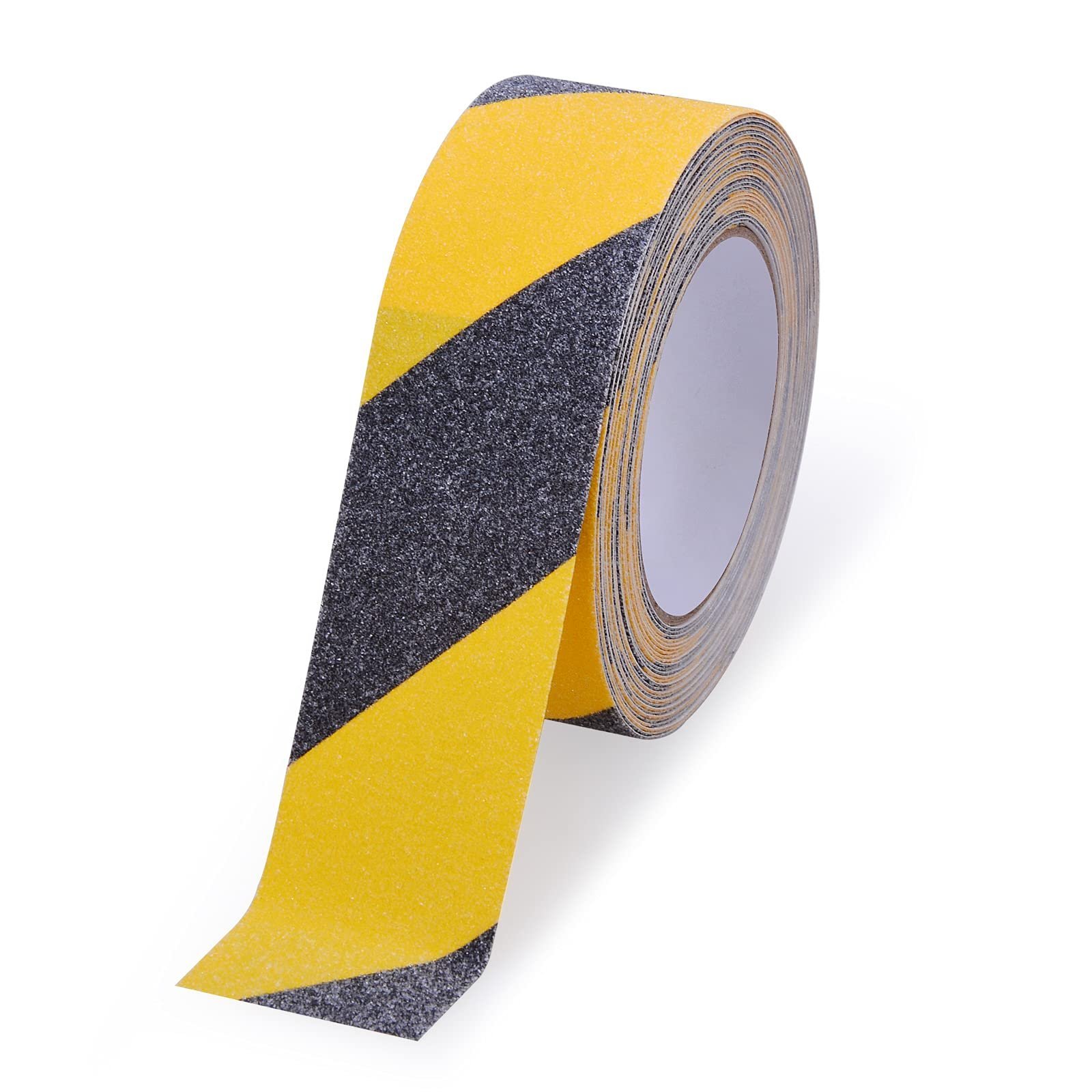 Ruban adhésif de sécurité antidérapant pour marches , 5 cm x 5 m, noir et jaune EMTOP