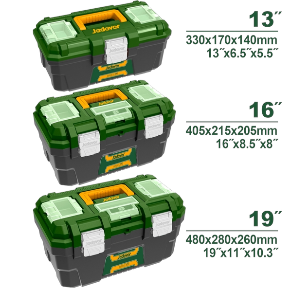 Kit de caisse a outils 3 pieces crochets metalique JADEVER