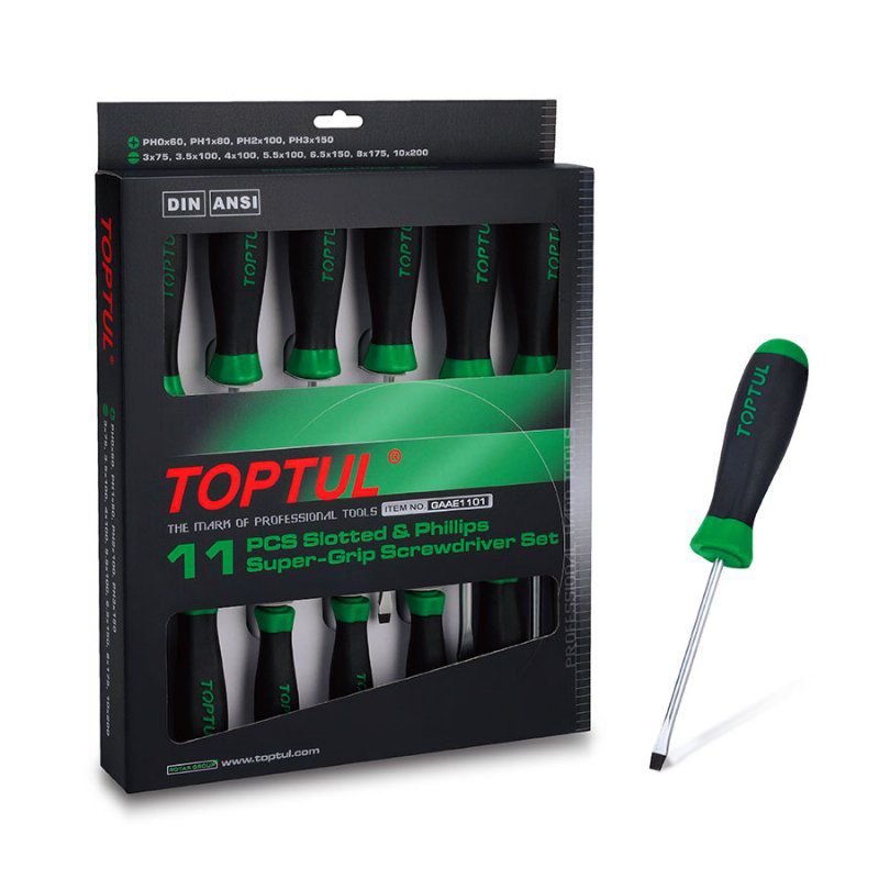 JEU TOURNEVIS MIXTE 11PCS TOPTUL