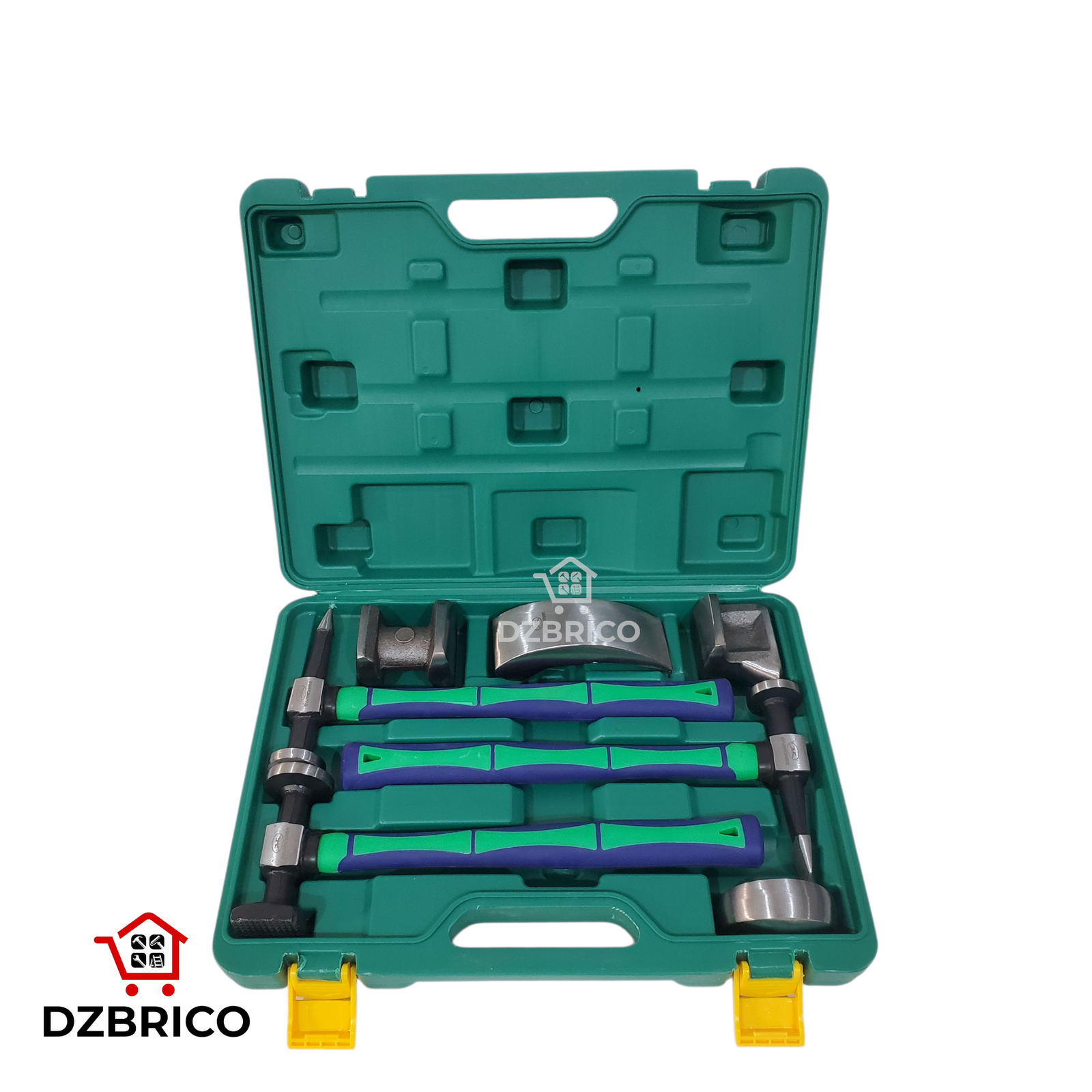Coffret 3 marteaux + 4 tas de débosselage pour carrossier