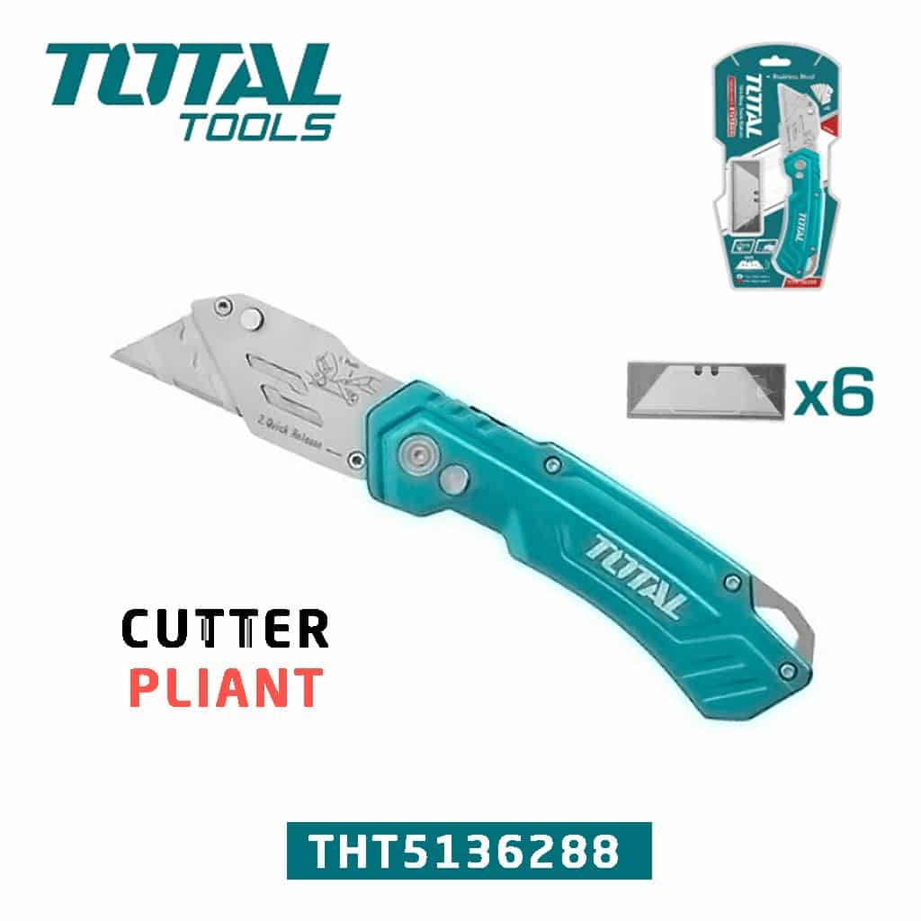 Cutter Pliant avec 6 lames 180mm Total