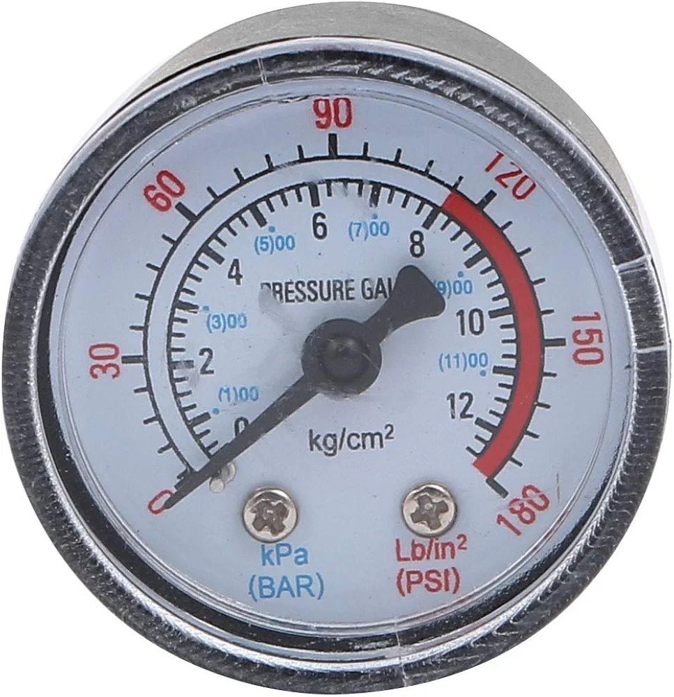 Manomètre avec filetage extérieur 0-12 kg/cm2 0-180 psi Montage horizontal 1/4 PT