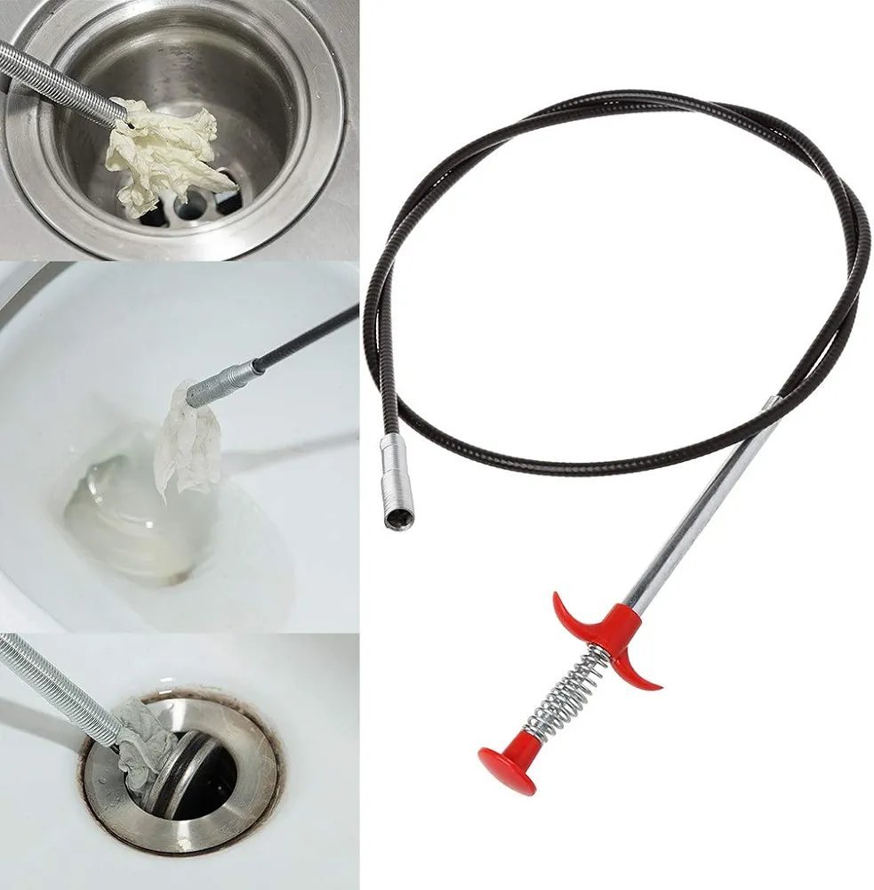 Griffes de nettoyage multifonctionnelles , déboucheur à ressort, avec 4 griffes pour évier, canalisations, salle de bain (150 cm)