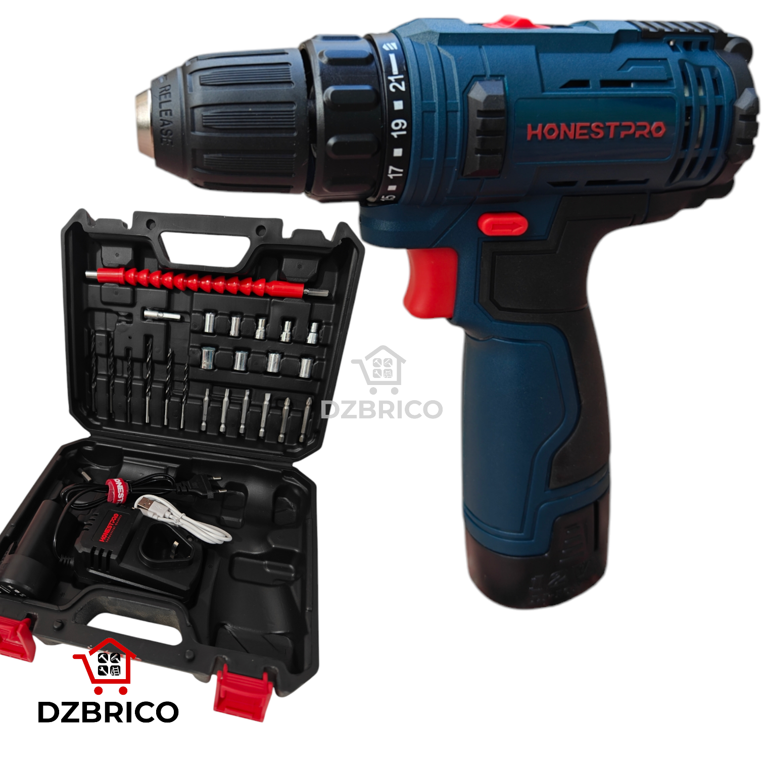 Kit Visseuse 12V double batterie avec accessoires HONESTPRO