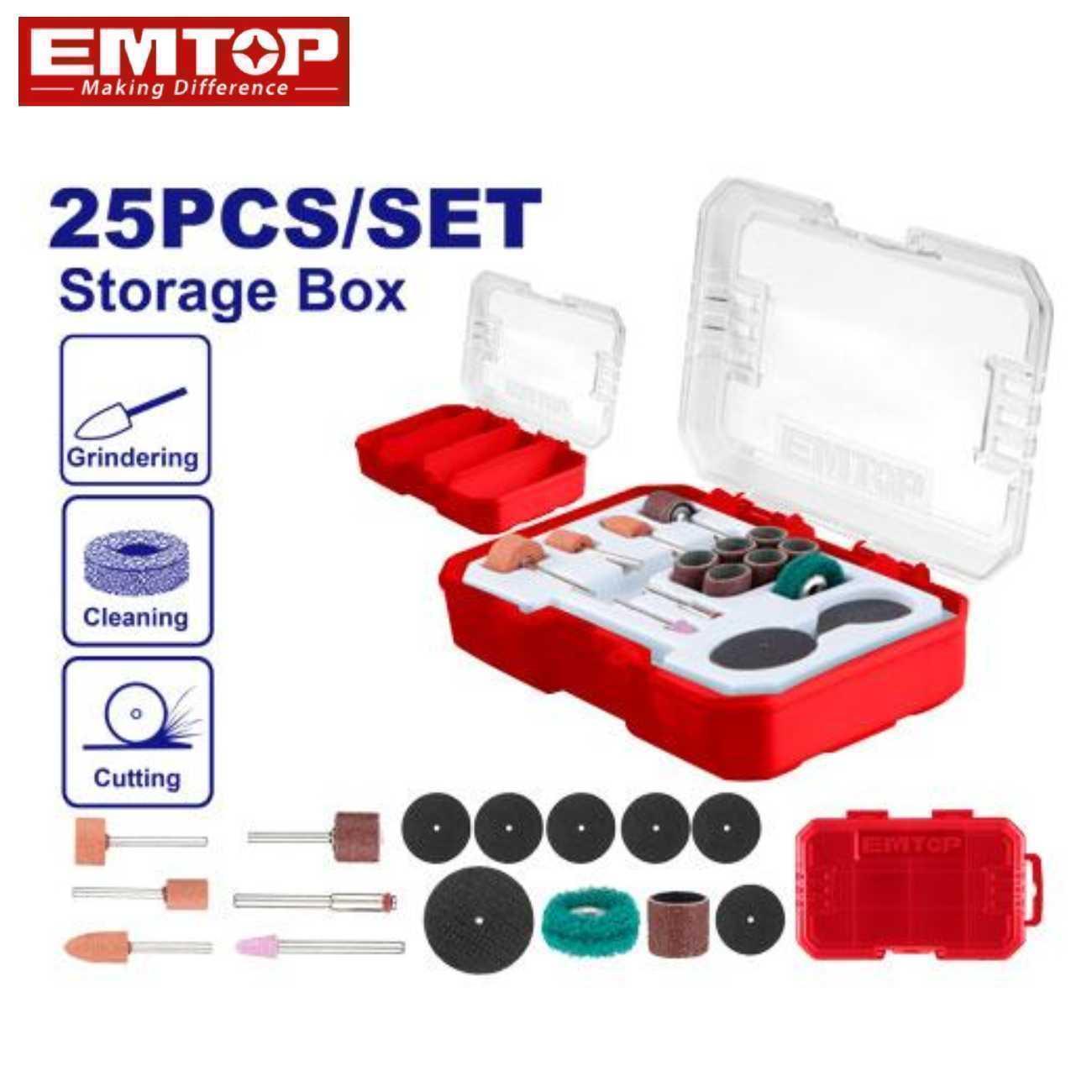 Kit jeux de fraise et mini disque pour outil rotatif 25pcs EMTOP