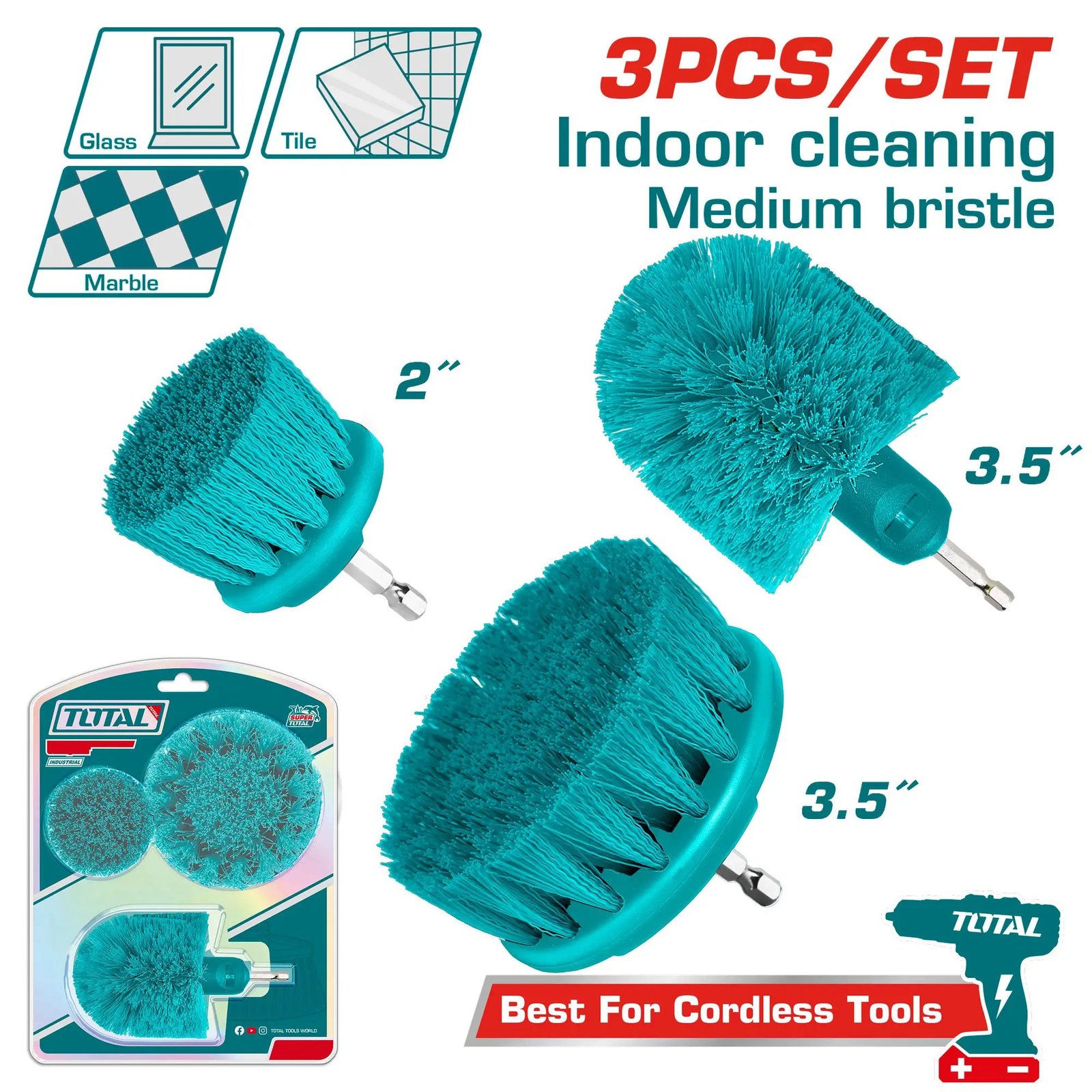 kit 3 brosses de nettoyage TOTAL