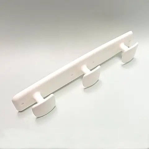 Porte-manteau blanc 3 patères en plastique 44cm