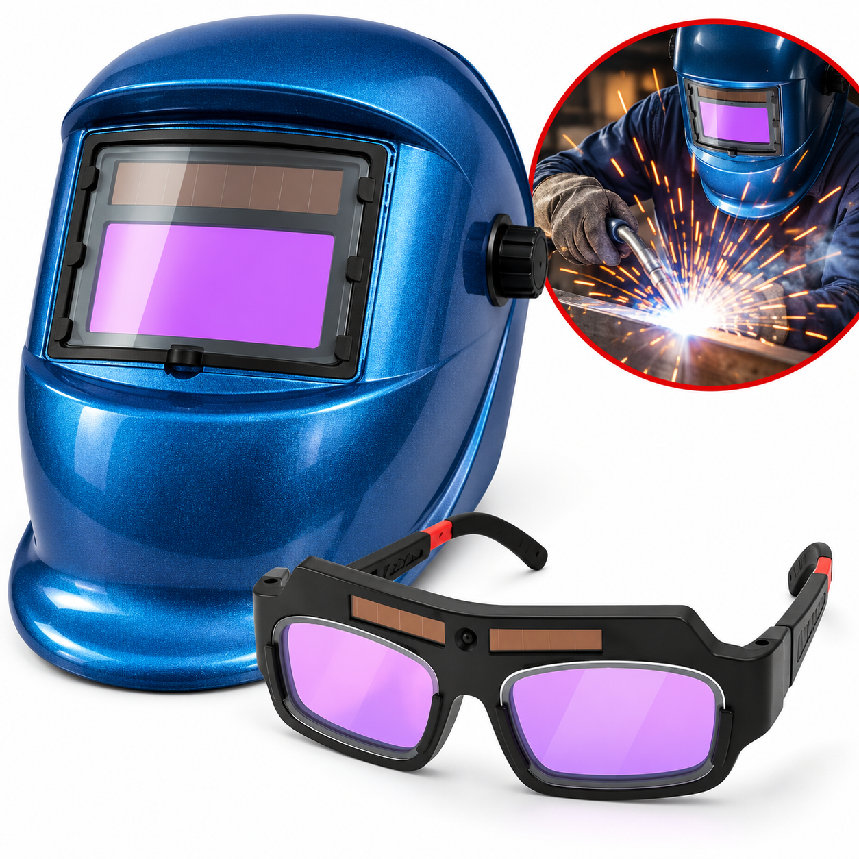 Kit de Soudage 2 en 1 – Casque et Lunettes de Soudure Automatiques