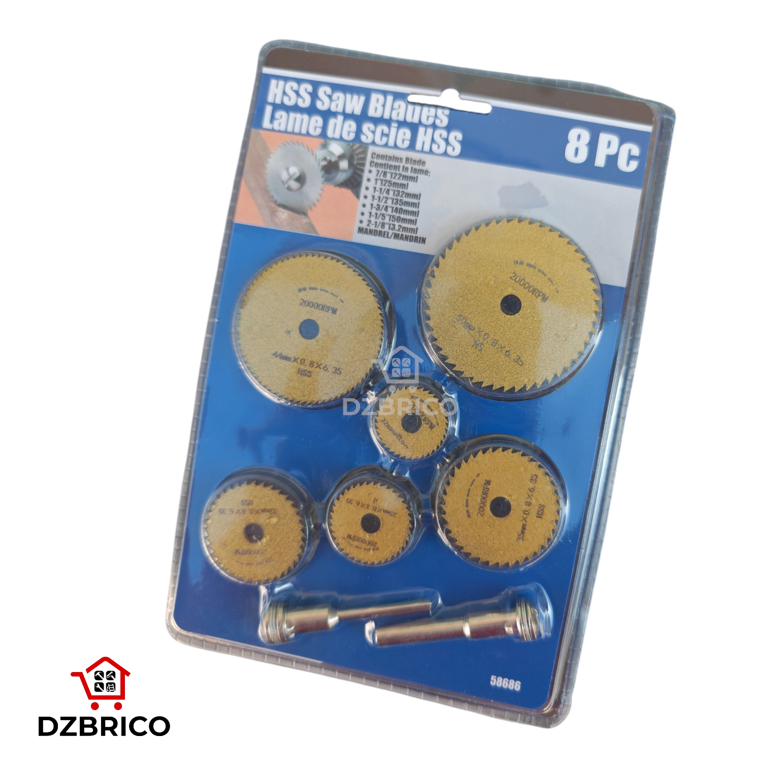 Jeux de Mini disque HSS pour métal et bois 8 Pièces SFE