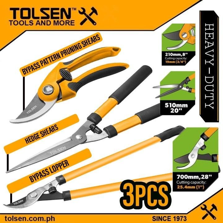 Kit de 3 sécateurs de jardinage TOLSEN