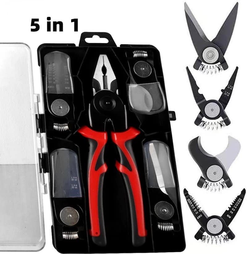 Kit De Pince Interchangeables 5 En 1 Pour électricien Professionnel