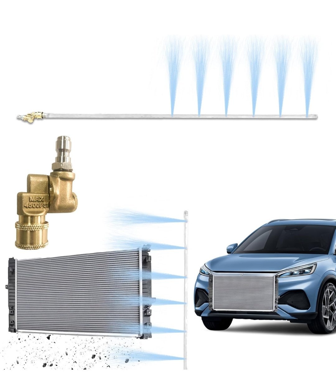 Barre Adaptateur pour le nettoyage du radiateur et climatiseur