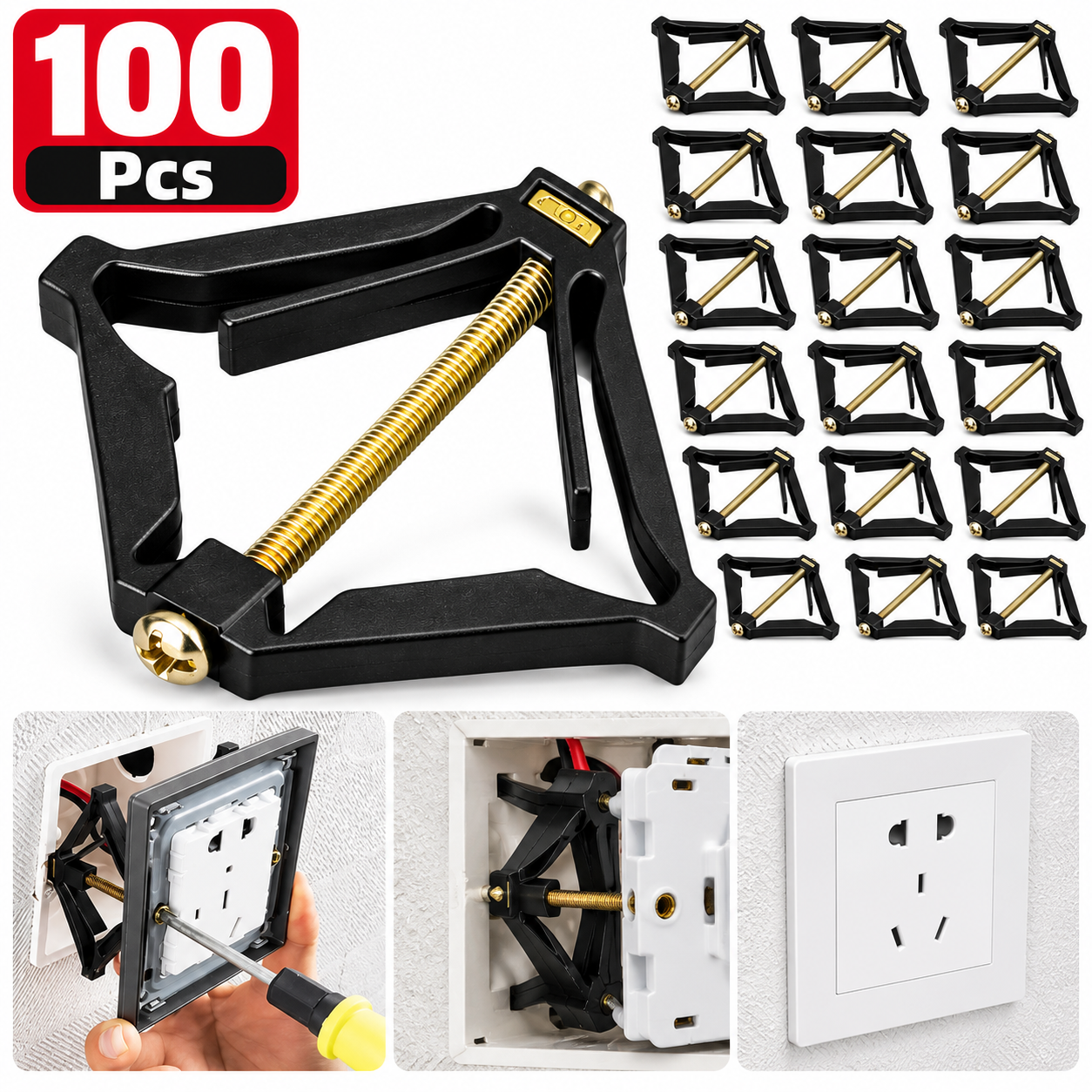 100 Outil De Réparation Et Fixation De Boîtier D'interrupteur Électricité 100 Pièces