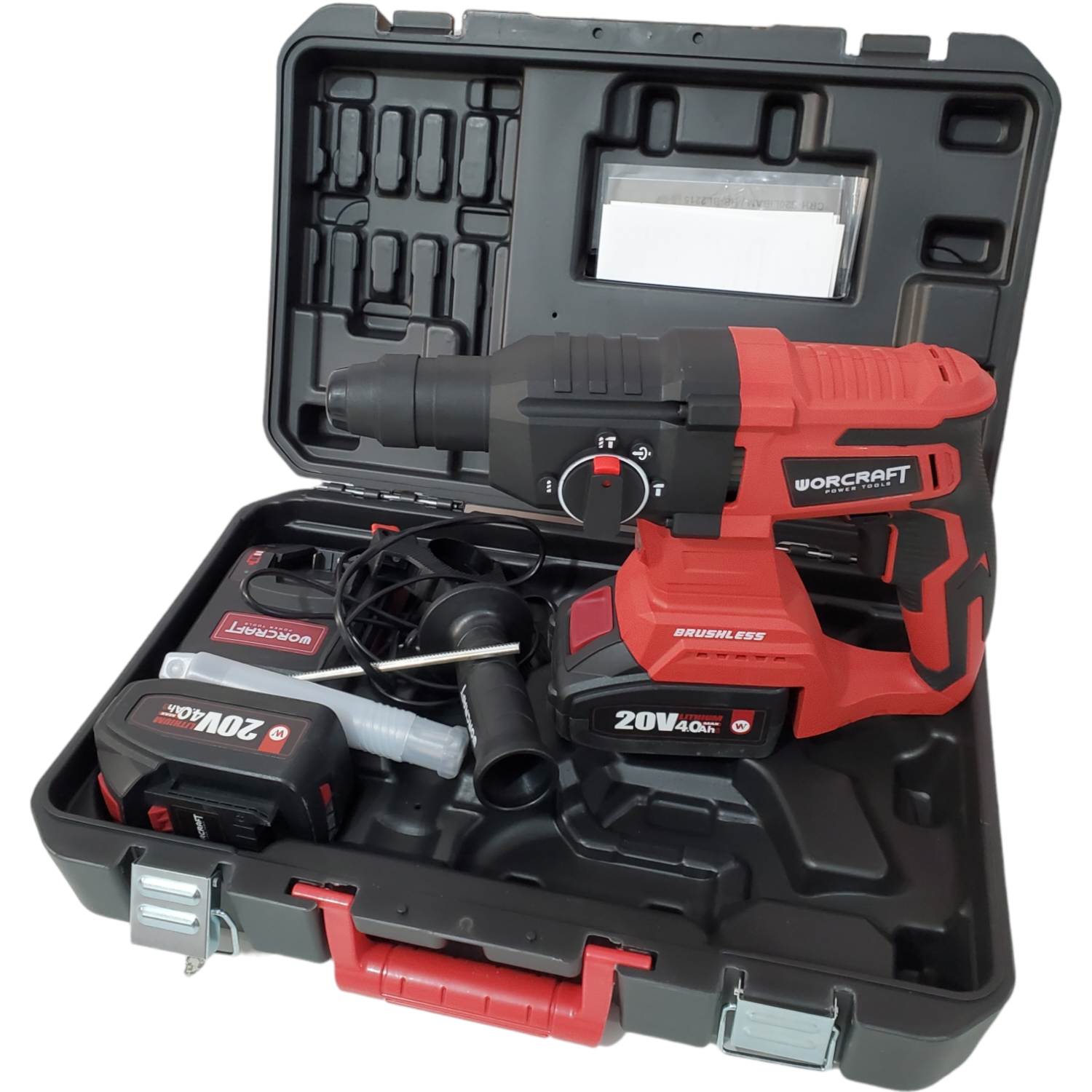 Marteau Perforateur A Batterie 20V 4.0ah WORCRAFT ( avec 2 batterie et chargeur )