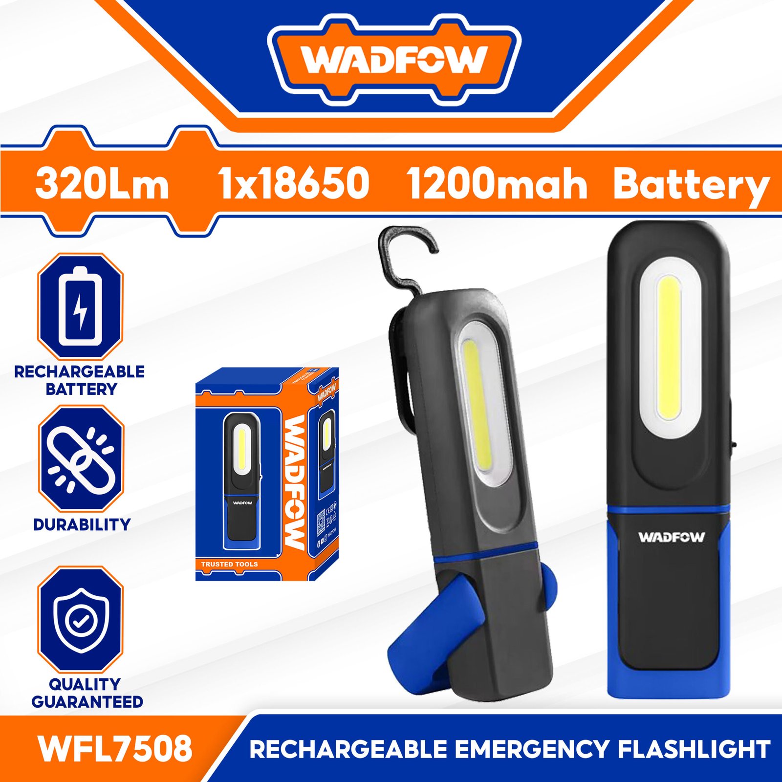 Lampe baladeuse rechargeable 350lumens WADFOW