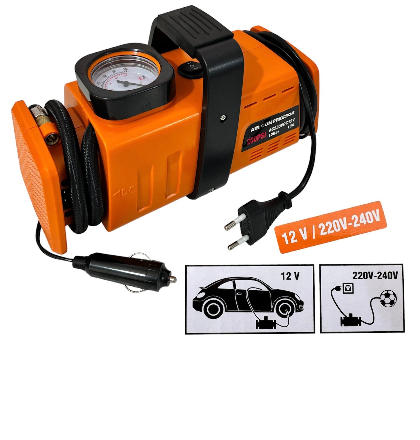 Mini Compresseur A Air Auto 12V et 220V prise