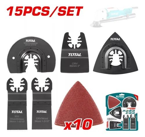 Kit de lames Outil multifonction 15 pièces TOTAL