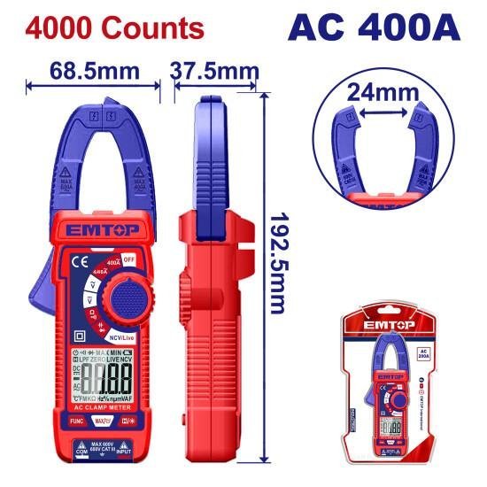 Pince multimetre AC 400AH 600V EMTOP