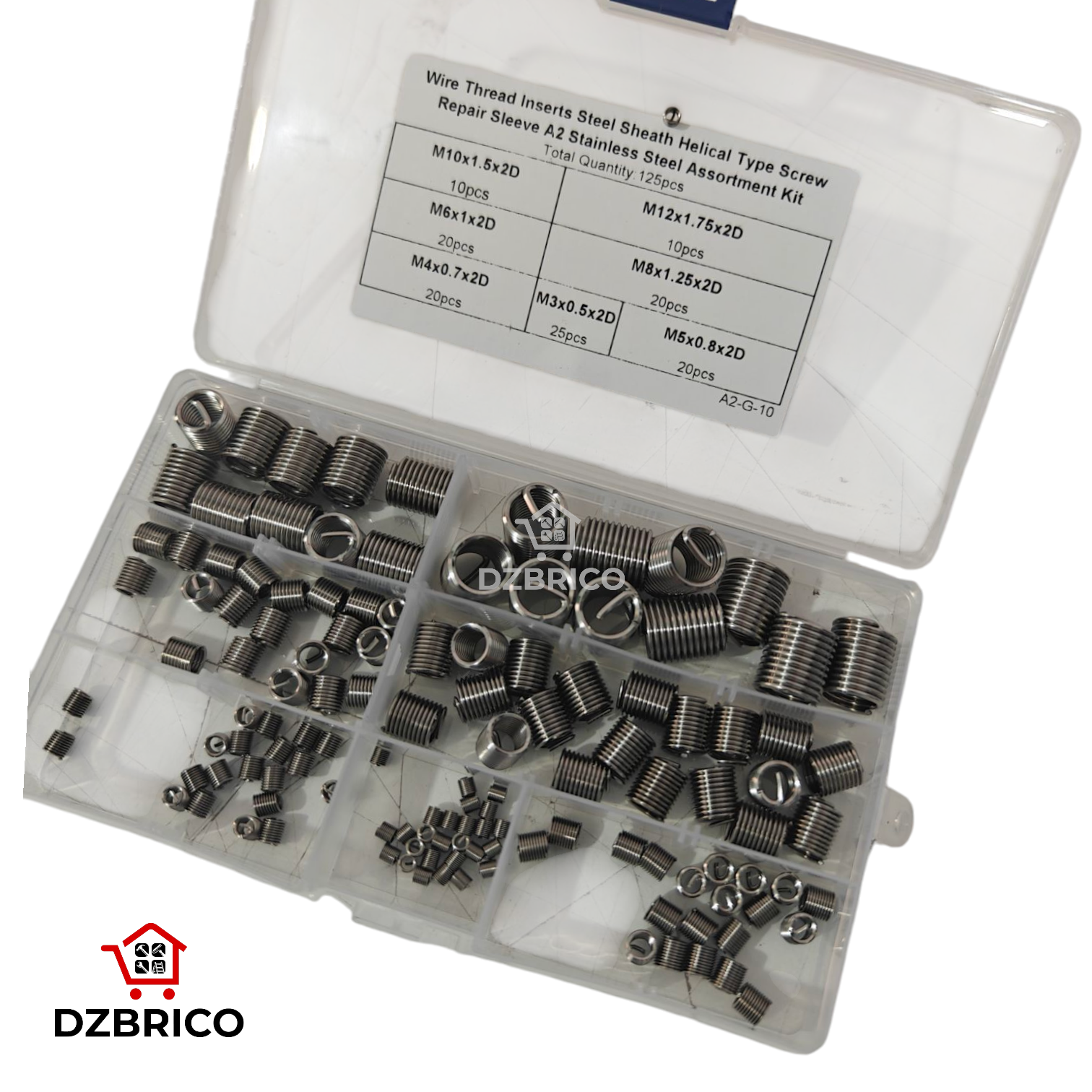Boîte insert de réparation de filetage M3-M12 125 Pièces