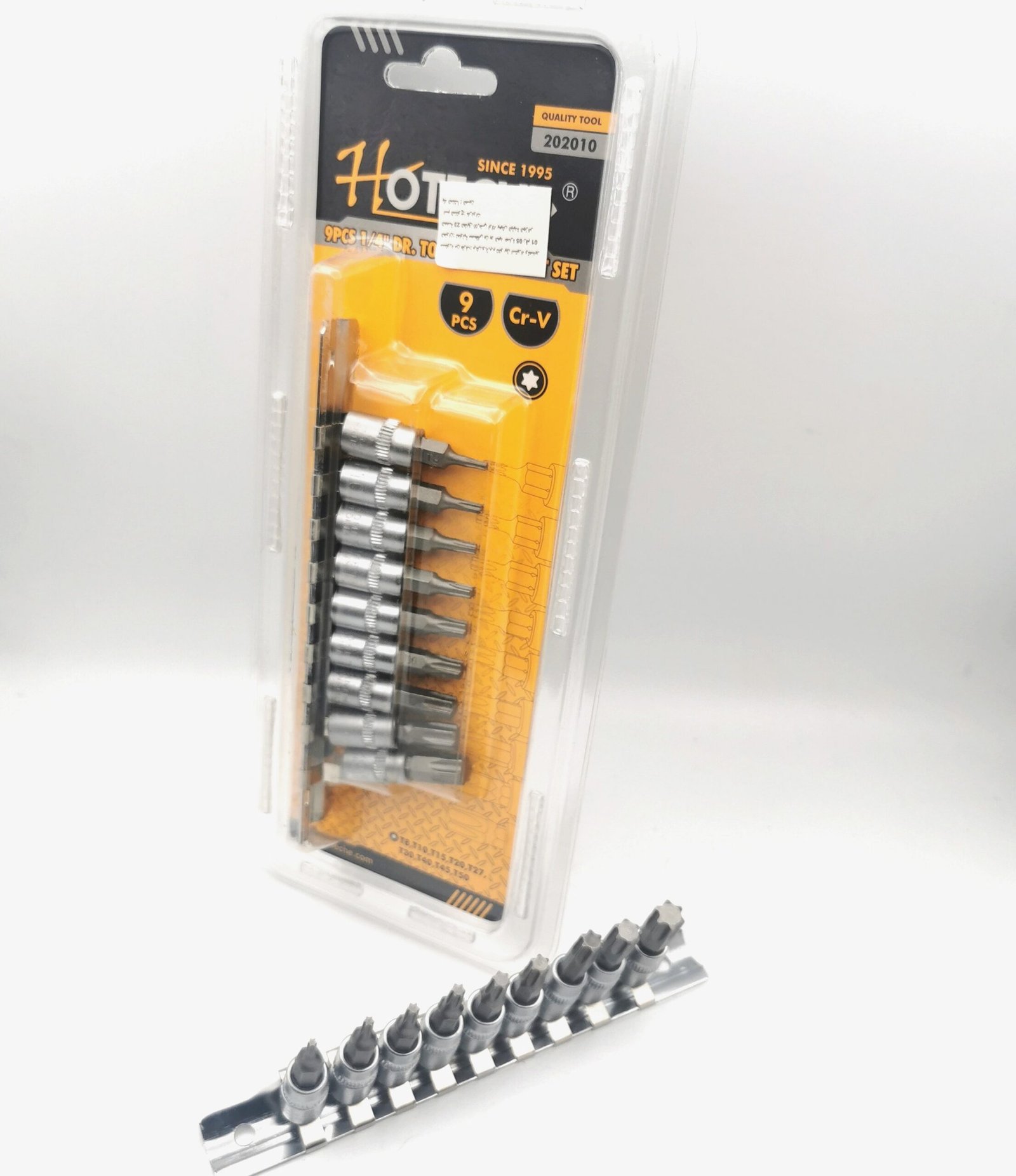 Kit De Douille Dent-Souris TORX T8-T50 1/4" 9pcs HOTECHE