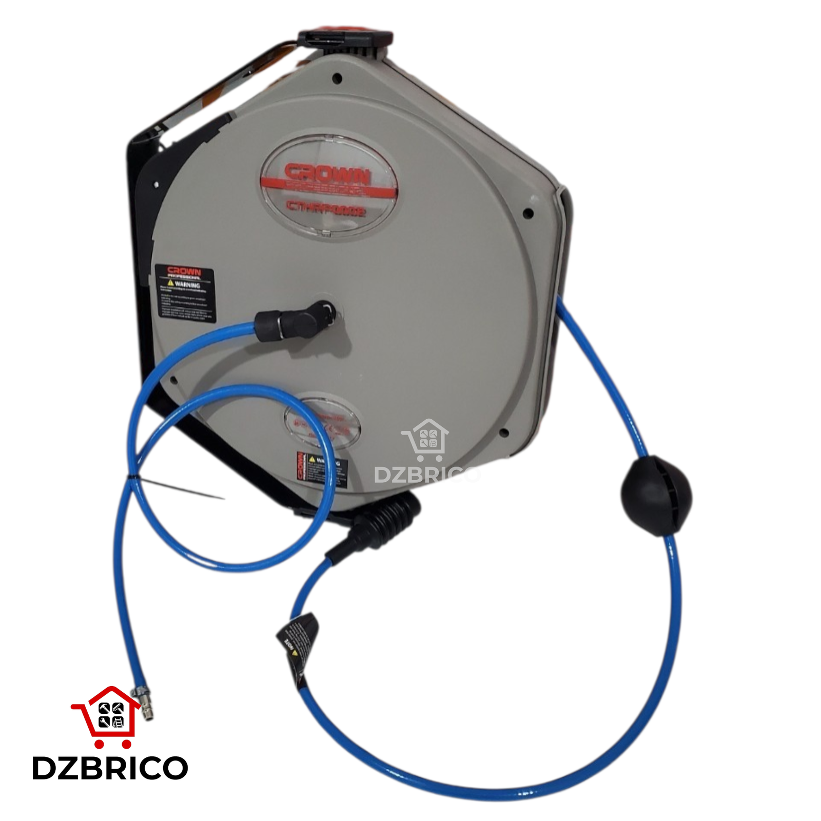 Enrouleur de tuyau d'air rétractable en acier de qualité 6.5×10mm,20m CROWN