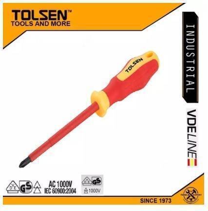 Tournevis Isolé VDE 1000v PH2x100mm TOLSEN